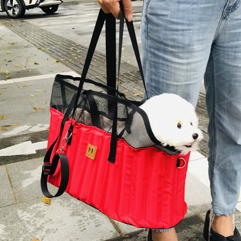 Torba za kućne ljubimce, prijenosna moderna torba preko ramena za mačke i pse, platnena mrežasta materijal, kapacitet 5 kg, XMAOERS