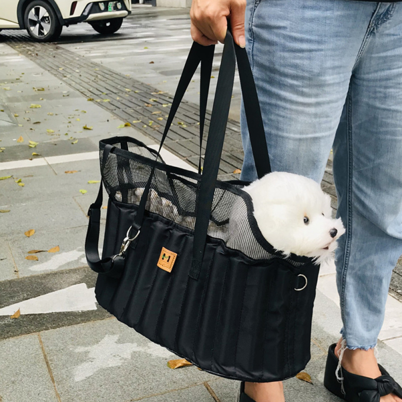 Torba za kućne ljubimce, prijenosna moderna torba preko ramena za mačke i pse, platnena mrežasta materijal, kapacitet 5 kg, XMAOERS