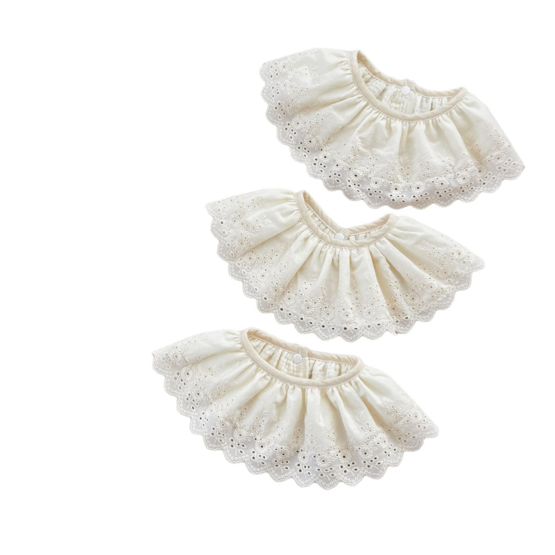 Nooibaby nyálkendő géz anyagból, csipkés szegéllyel, 95% pamut, lányoknak, 0–6 év