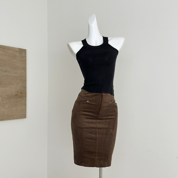 Bodycon midi suknja — mješavina pamuka i poliestera sa spandeksom, blaga elastičnost