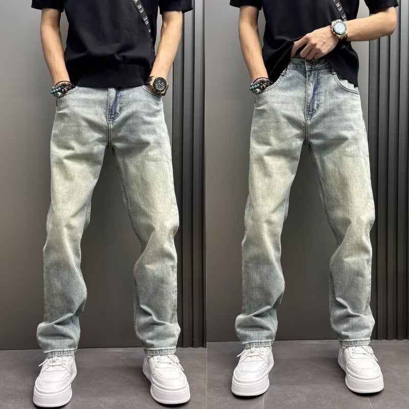 Traperice uskog kroja, srednji porast, pamuk-denim, mikroelastičnost, zatvaranje na gumbe, svakodnevno nošenje