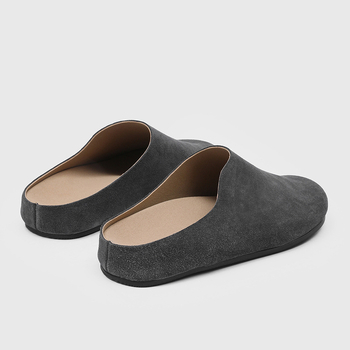 Muške slip-on papuče s zatvorenim prstima, casual, velur gornji dio, gumena potplat (17093)