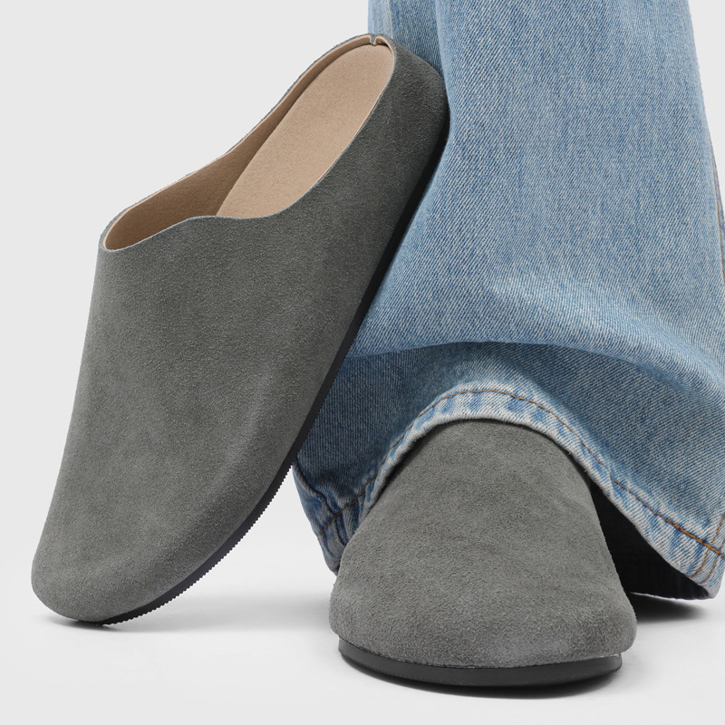 Muške slip-on papuče s zatvorenim prstima, casual, velur gornji dio, gumena potplat (17093)