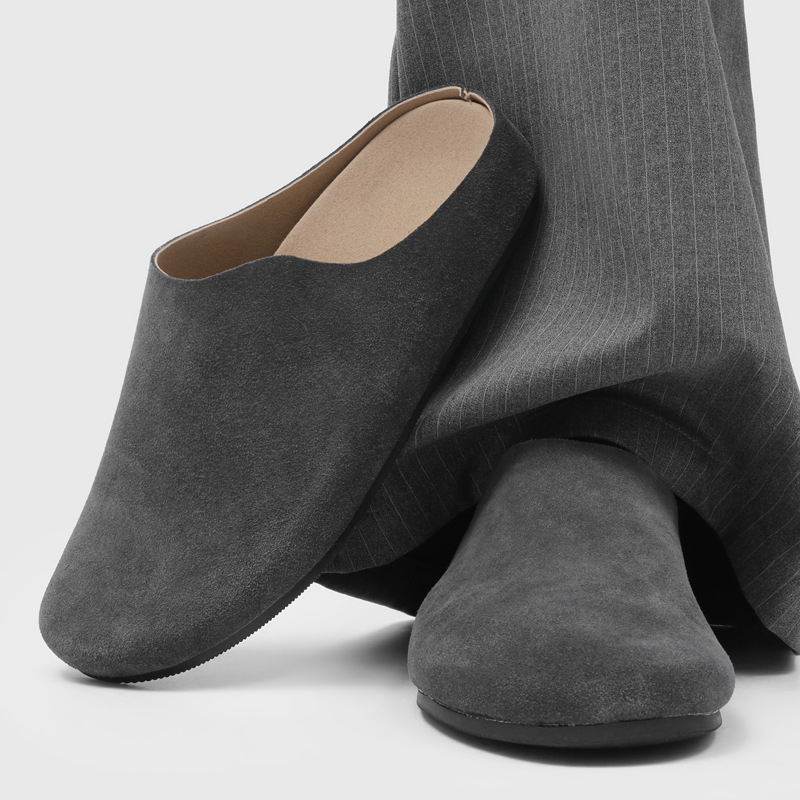 Muške slip-on papuče s zatvorenim prstima, casual, velur gornji dio, gumena potplat (17093)