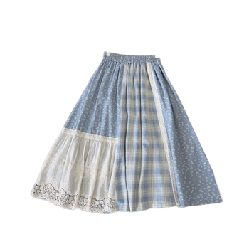 A-linije suknja od pamuka, srednje duljine, 70-80% pamuka, ljeto 2025, šumski stil.