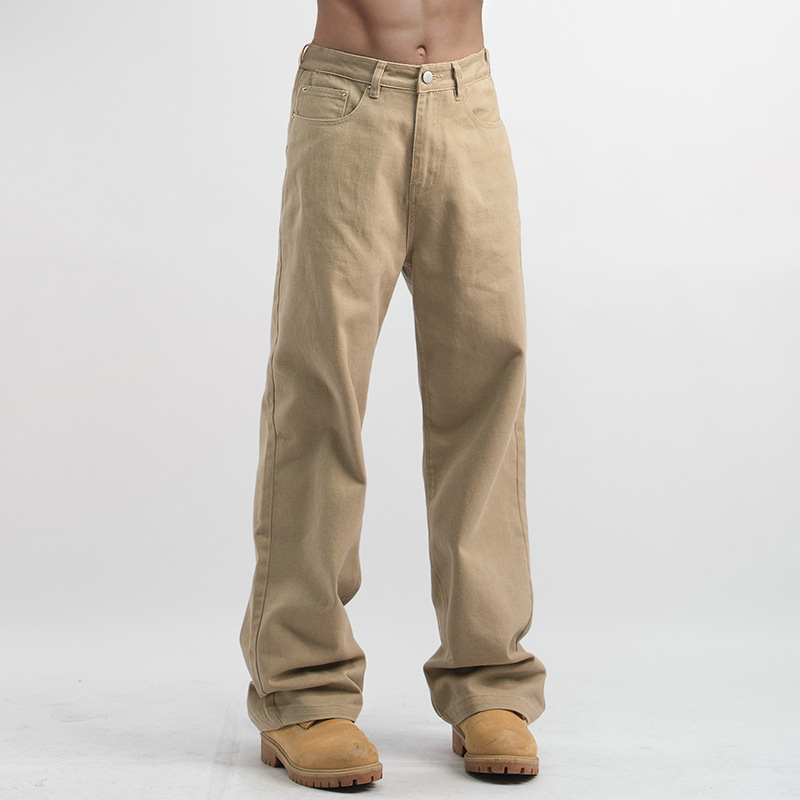 Blugi – drepti, talie medie, țesătură de bumbac, fermoar, lavabili