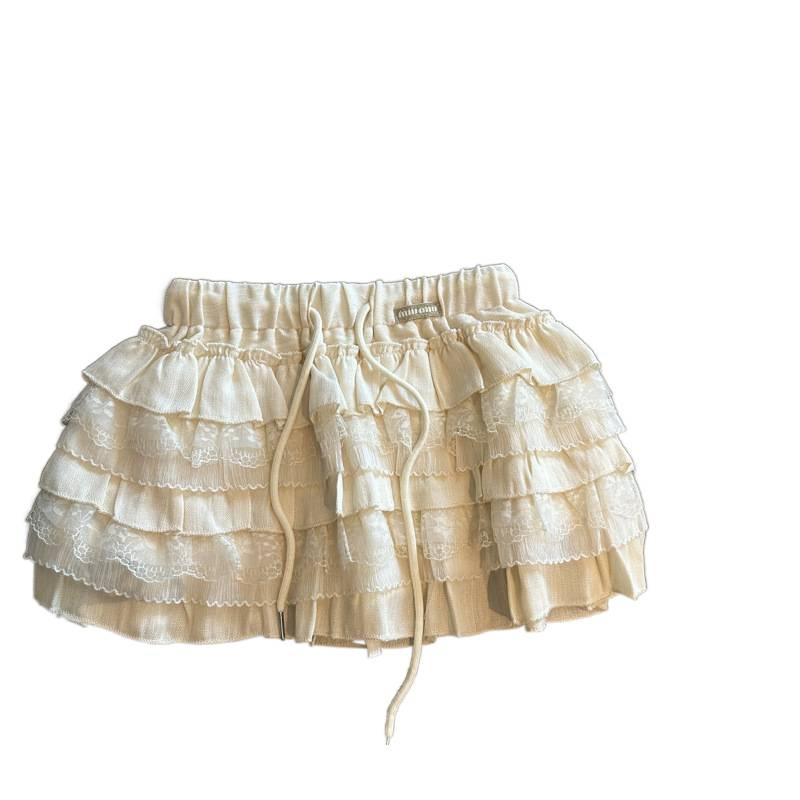 Slojevita suknja cake, kratka duljina, visoka elastičnost, jesen 2025, casual japansko-korejski stil
