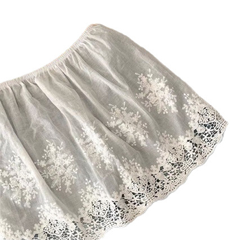 Vezena čipkasta mini suknja s floralnim motivom, visoka elastičnost, poliester čipka 30-50% udjela, retro stil, jesen 2025