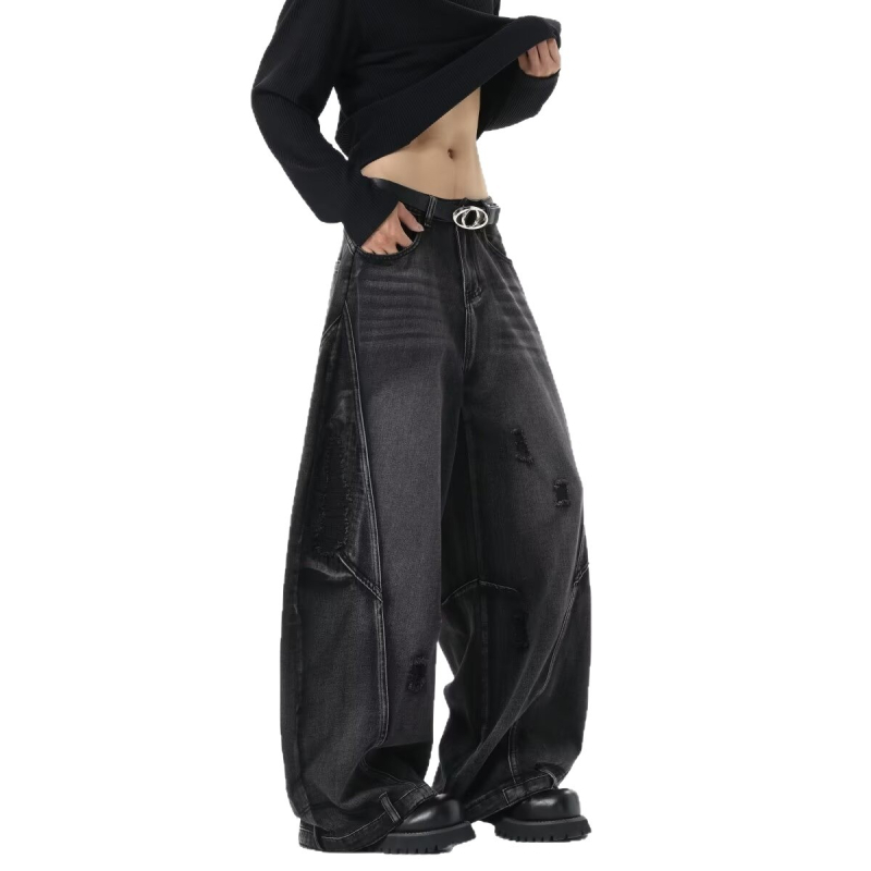 Muške traperice denim, ravni kroj, srednji struk, zip zatvarač, oprane ručnim brušenjem