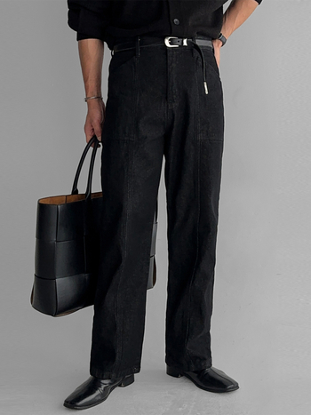 Blugi de bărbați drepti, talie medie, fermoar, 97% bumbac 3% elastan