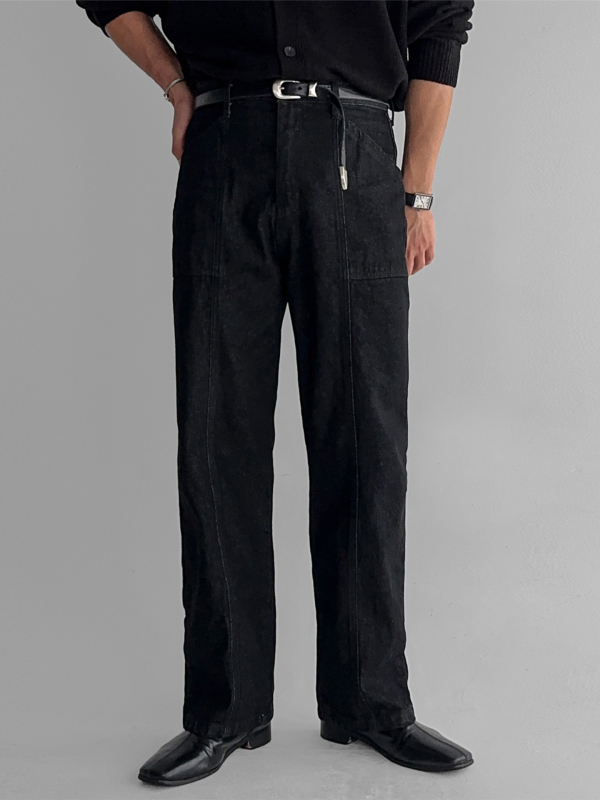 Blugi de bărbați drepti, talie medie, fermoar, 97% bumbac 3% elastan