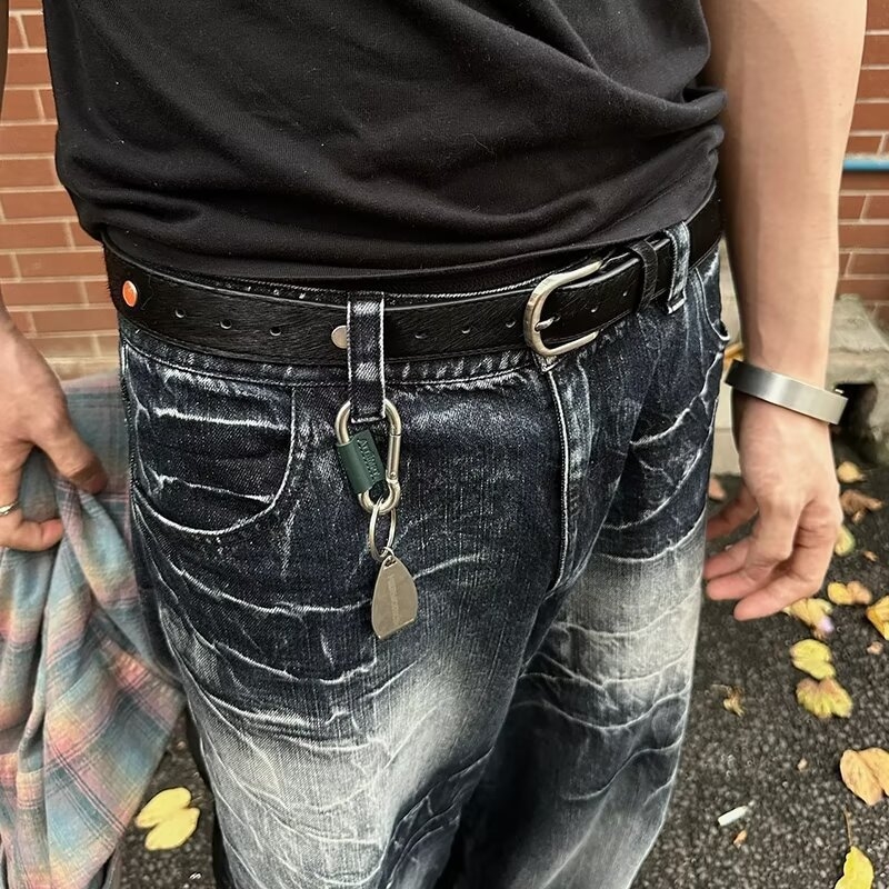 Vintage traperice za muškarce - ravni kroj, srednji porast, zip, pamuk Cowboy tkanina