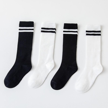 Șosete sportive pentru copii, vară, subțiri, cu tub înalt, tricot cu plasă, 80% bumbac, potrivite pentru 3–8 ani.