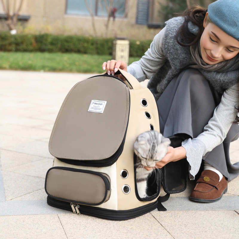 Rucsac pentru animale de companie (pisici și câini), nylon, capacitate medie, model solid, origine Hebei