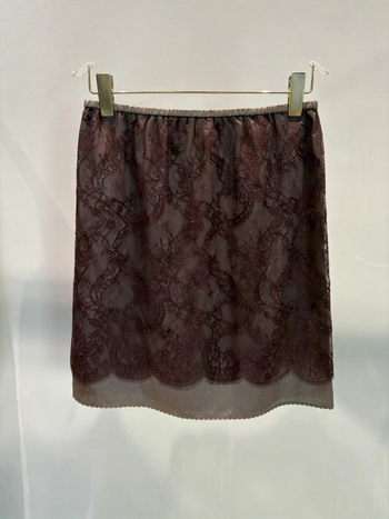 Bez rukava top od čipke s vrpcom i suknja od čipke s kristalima (Jesen 2025, srednja duljina, japansko-korejski ležerni stil, jednostavan stil, bez elastičnosti)