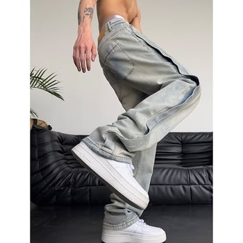 Muške traperice, ravno krojenje, labavi kroj, lagane, 95% poliester