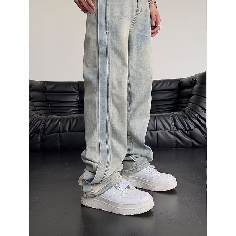 Muške traperice, ravno krojenje, labavi kroj, lagane, 95% poliester