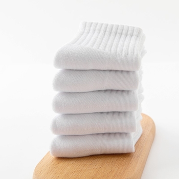 Șosete pentru copii din bumbac gros, terry, cu interior periat, lungime medie, uni