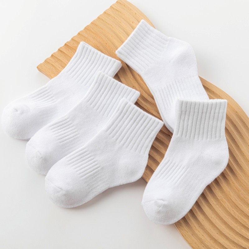 Șosete pentru copii din bumbac gros, terry, cu interior periat, lungime medie, uni