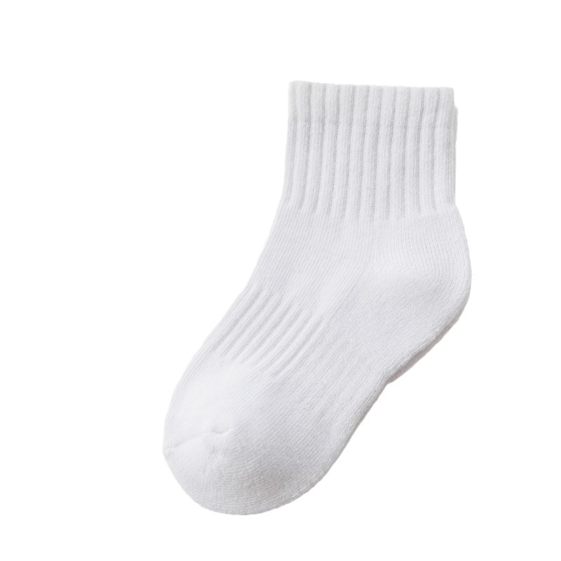 Șosete pentru copii din bumbac gros, terry, cu interior periat, lungime medie, uni