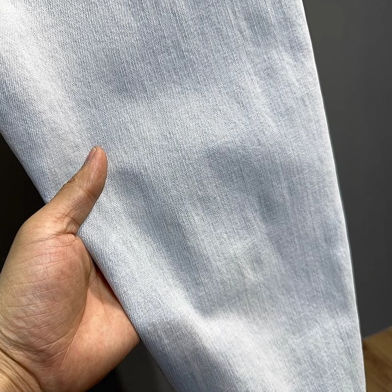 Blugi, stil coreean, croi drept, lungime cropped, talie medie, spălare