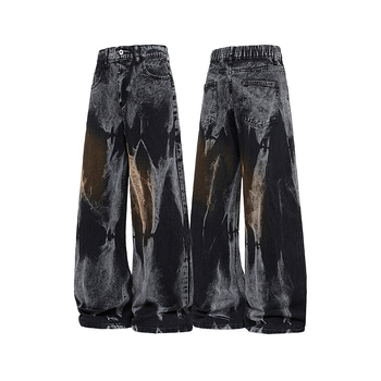 Blugi Tie-Dye – Cleanfit, talie medie, fermoar, lungime 3/4 (denim, 100% acetat)