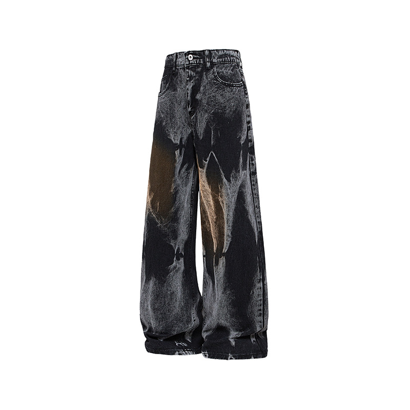 Blugi Tie-Dye – Cleanfit, talie medie, fermoar, lungime 3/4 (denim, 100% acetat)