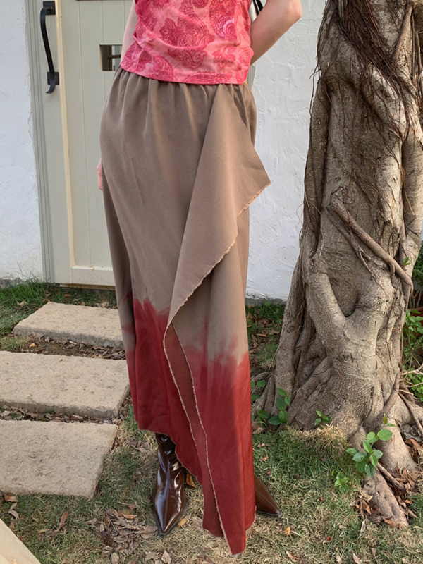 Fustă midi oversized din bumbac cu imprimare – stil retro literatură și artă, primăvara 2023