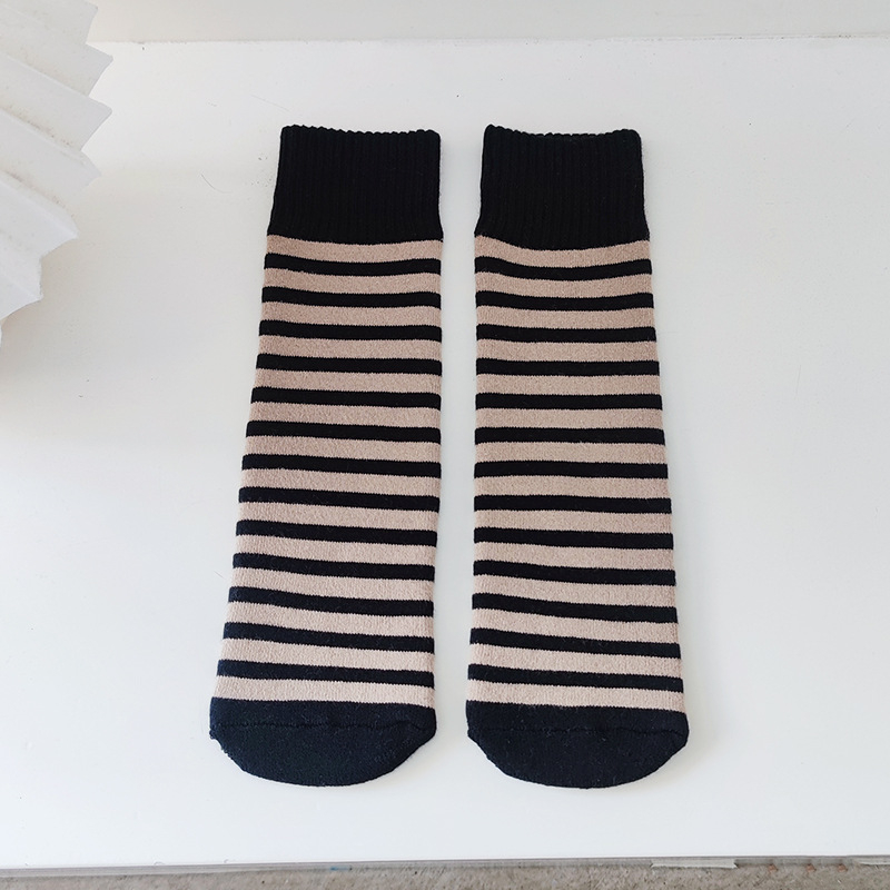 Dječje debeli fleece-om podstavljene dugačke čarape s prugama, unisex, za uzrast 3–8 godina