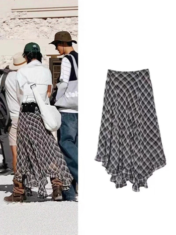 Suknja Type A s 3D učinkom, digitalni ispis na Chenille tkanini, duga suknja