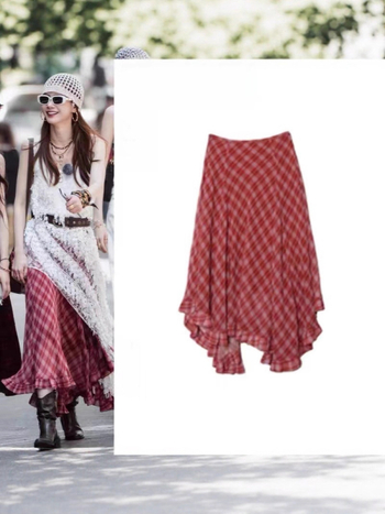 Suknja Type A s 3D učinkom, digitalni ispis na Chenille tkanini, duga suknja