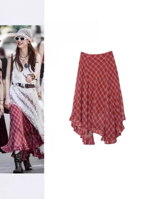 Suknja Type A s 3D učinkom, digitalni ispis na Chenille tkanini, duga suknja