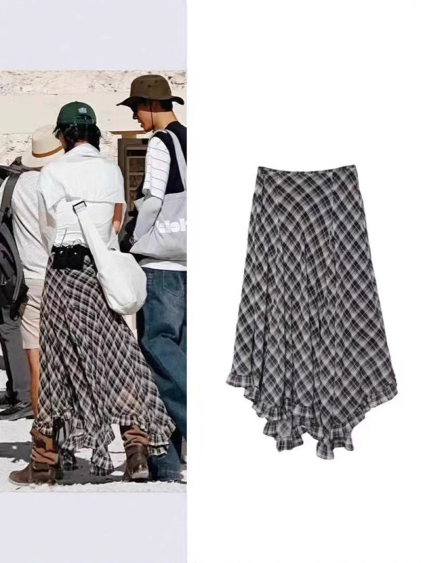 Suknja Type A s 3D učinkom, digitalni ispis na Chenille tkanini, duga suknja