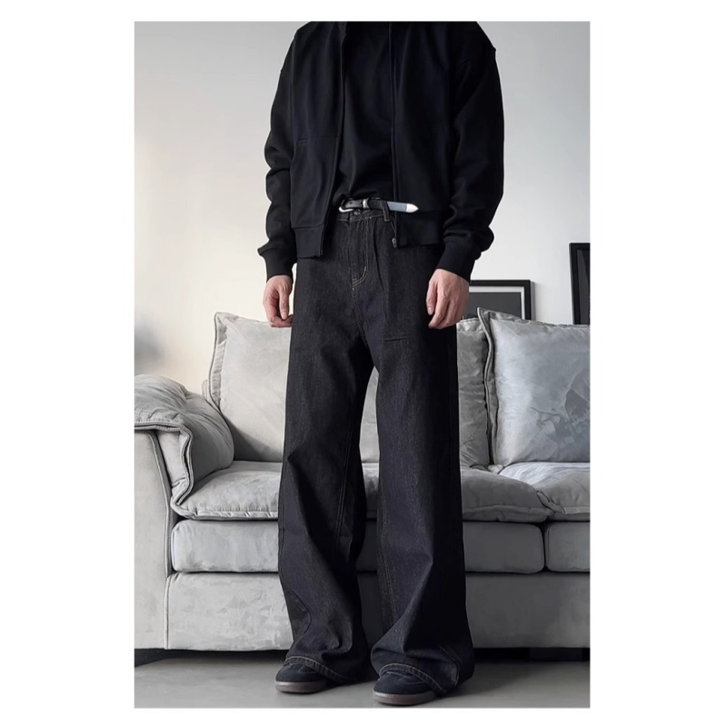 Unisex traperice ravnog kroja s pranjem, srednji struk, denim s 75-95% poliester, zimi
