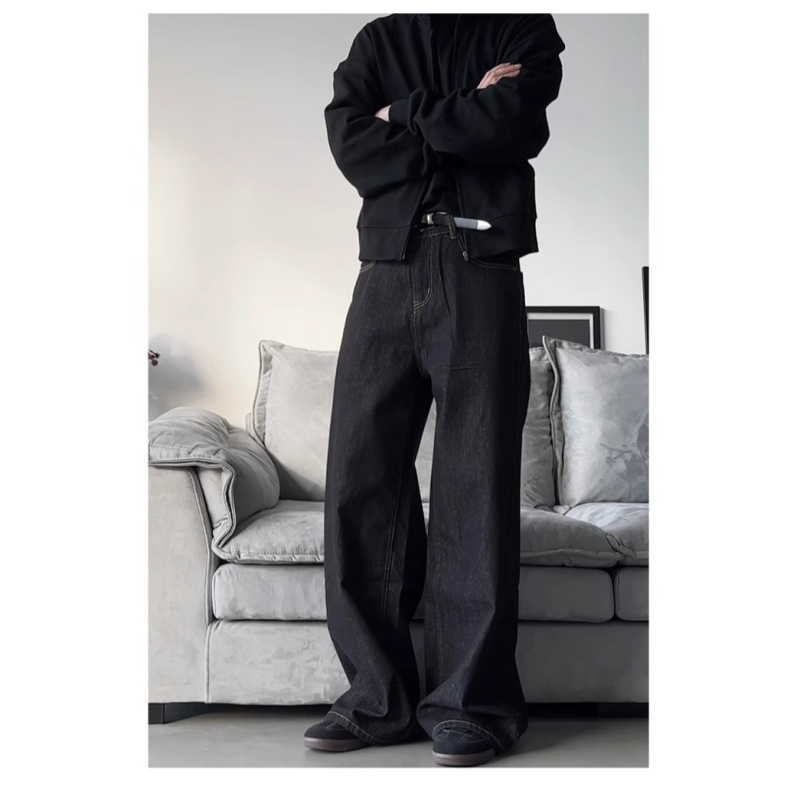 Unisex traperice ravnog kroja s pranjem, srednji struk, denim s 75-95% poliester, zimi