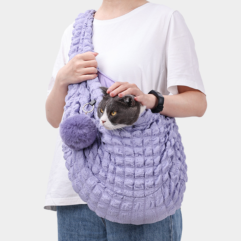 Torba za kućne ljubimce preko ramena za manje pse i mačke, mekani poliester materijal, Peach-Skin podstava, brend Queen Meow, jednobojni uzorak, porijeklo Guangzhou