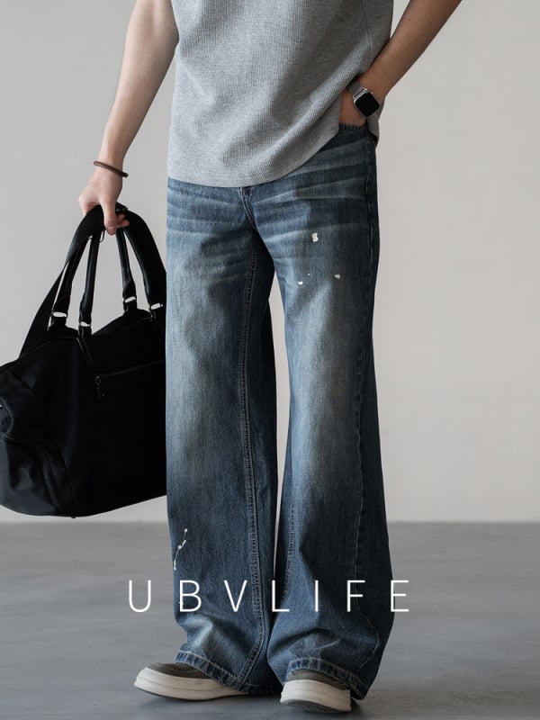 Traperice s ravnim krojem, srednji pojas, zip, pamučni rastezljivi denim, 100% pamuk