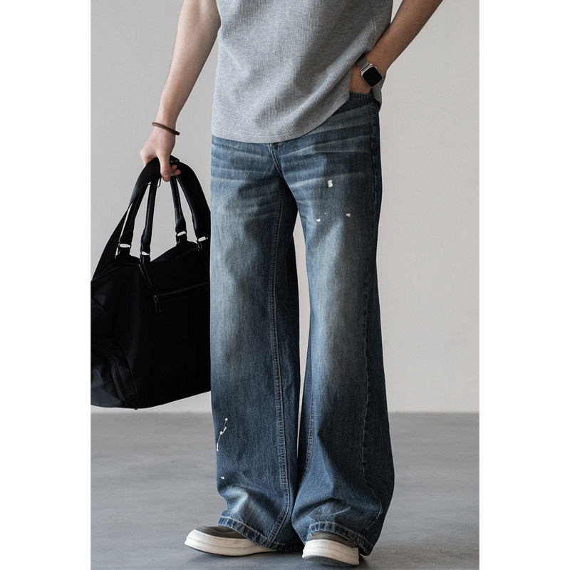 Traperice s ravnim krojem, srednji pojas, zip, pamučni rastezljivi denim, 100% pamuk