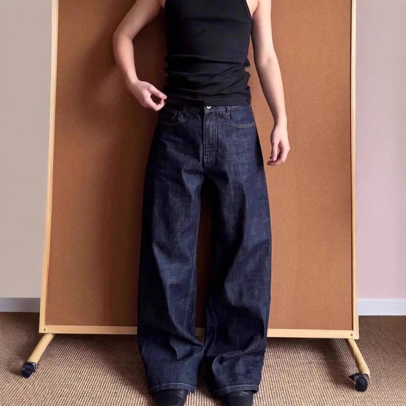 Traperice - američki retro denim, ravnog kroja, srednji struk, 70% poliestera