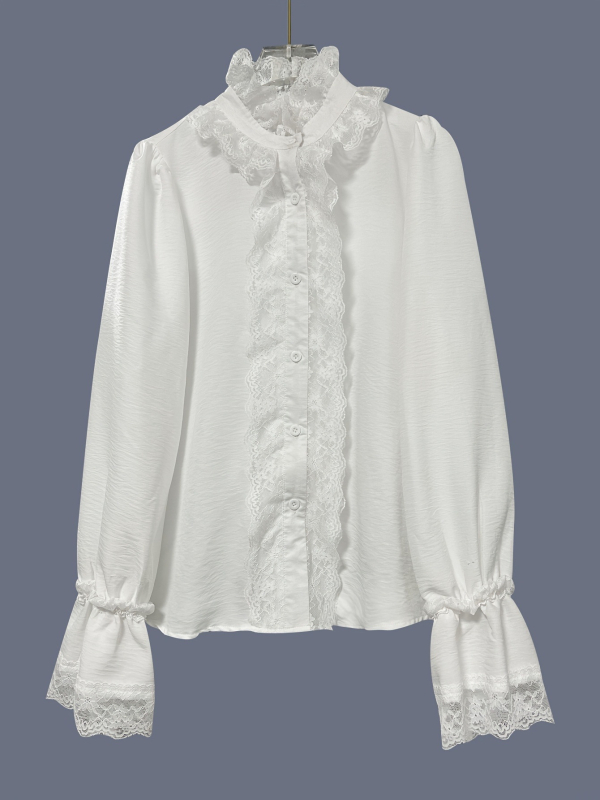 Patchwork elegantna bluza od poliestera s elastanom, V izrez, dugi rukavi, srednje duljine