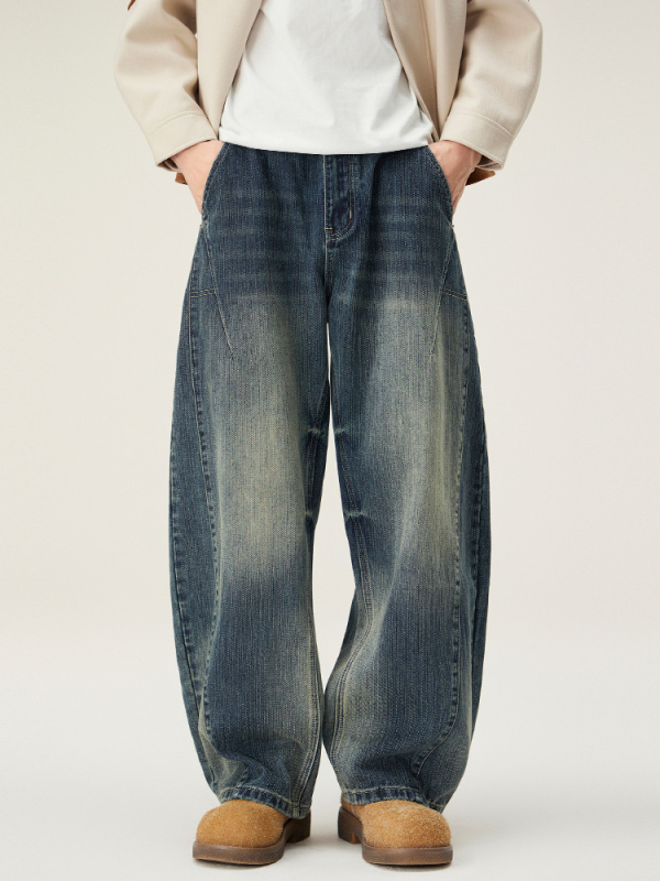 Džins hlače ravnih nogavica, srednji pojas, zatvarač, pamuk-denim 82,7%