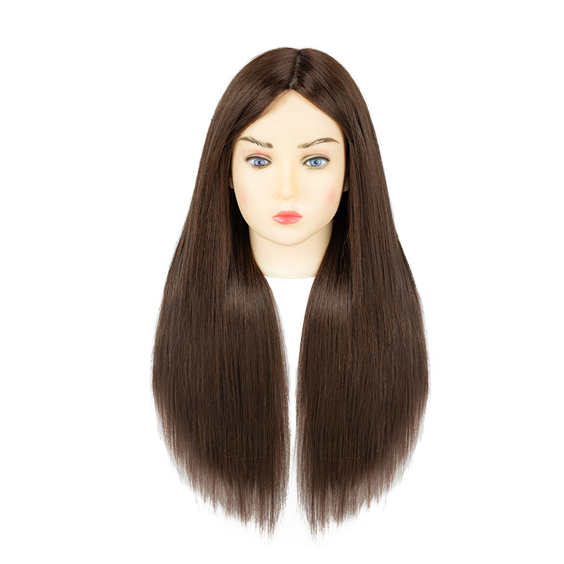 Glava za vježbanje pletenja kose sa smjesom svile, duga kosa, prirodan stil, D1 model, za trening pletenja kose, nije pogodno za bojanje na visokim temperaturama