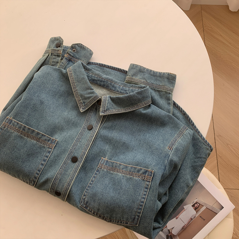 Pamut ing galléros reverrel, hosszú ujjú, egyenes szabás, őszi 2024