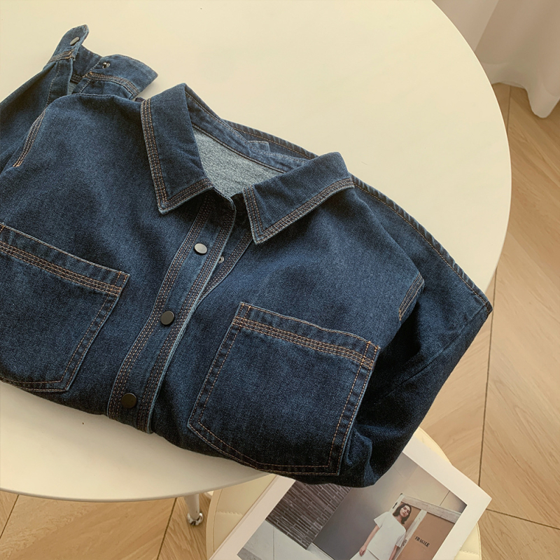 Pamut ing galléros reverrel, hosszú ujjú, egyenes szabás, őszi 2024