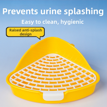 Plastični uzdignuti trokutasti toalet za zečeve, protiv prskanja mokraće, pogodan za zečeve, činčile i guinejske svinje