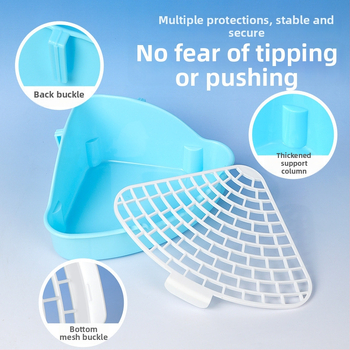 Plastični uzdignuti trokutasti toalet za zečeve, protiv prskanja mokraće, pogodan za zečeve, činčile i guinejske svinje