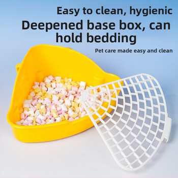 Plastični uzdignuti trokutasti toalet za zečeve, protiv prskanja mokraće, pogodan za zečeve, činčile i guinejske svinje