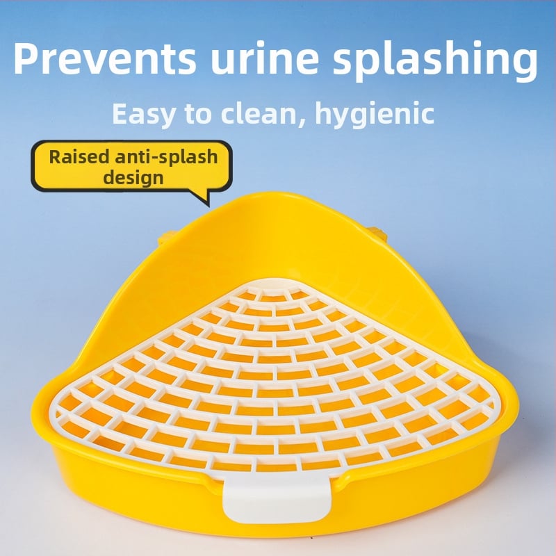 Plastični uzdignuti trokutasti toalet za zečeve, protiv prskanja mokraće, pogodan za zečeve, činčile i guinejske svinje