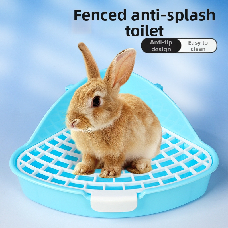 Plastični uzdignuti trokutasti toalet za zečeve, protiv prskanja mokraće, pogodan za zečeve, činčile i guinejske svinje