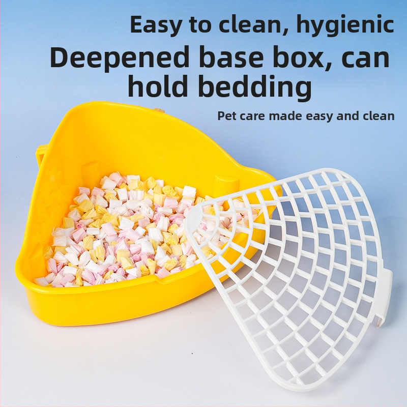 Plastični uzdignuti trokutasti toalet za zečeve, protiv prskanja mokraće, pogodan za zečeve, činčile i guinejske svinje